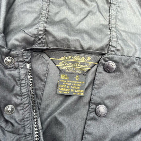 Eddie Bauer Mens HOODED Rain Coat (Wind Breaker) - Picture 3 of 6
